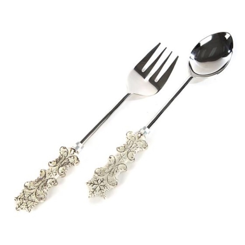 Mackenzie Childs snowfall snowflake salad set new